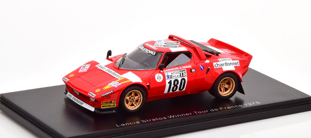 ぴかぴか光る 1/43 ランチア ストラトス 勝ちえる ツールドフランス 1975 Spark 1:43 Lancia Stratos Winner Tour de France 1975
