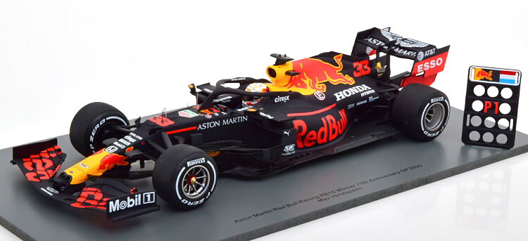 ぴかぴか光る 1/18 赤いことブル RB16 勝ちえる 連合王国GP 2020 フェルスタッペン 70周年祝するGP Spark 1:18 Red Bull RB16 Winner GP Great Britain 2020 Verstappen 70th Anniversary GP