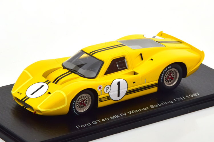 スパーク 1/43 フォード GT40 MK 4 優勝 12時間 セブリング 1967 アンドレッティ マクラーレン Spark 1:43 Ford GT40 MK 4 Winner 12h Sebring 1967 Andretti/McLaren