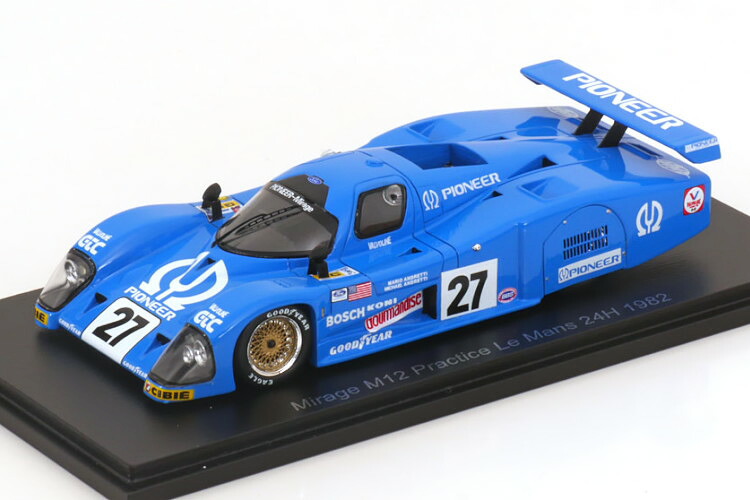 スパーク 1/43 ミラージュ M12 #27 Practice ル・マン24時間 1982 Andretti/Andrettii Spark 1:43 Mirage M12 No 27 Practice 24h Le Mans 1982 Andretti/Andrettii