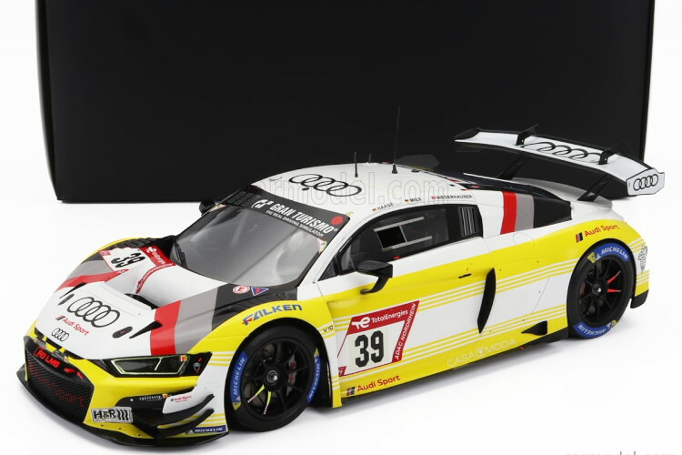 ぴかぴか光る 1/18 アウディ R8 LMS GT3 エボ 2 #39 6位 ニュルブルクリンク24第四次元スピード競技 2023 クリストファー ハーゼ/クリストファー ミース/パトリック ニーダーハウザーSpark 1:18 Audi R8 LMS GT3 Evo II #39 6th 24h Nurburgring 2023 C.Haase/C.Mies/P.Niederhauser
