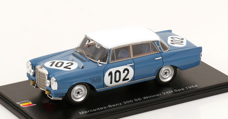 スパーク 1/43 メルセデスベンツ 300 SE W112 #102 優勝 スパ24時間レース 1964 Crevits/Gosselin Spark 1:43 Mercedes 300 SE W112 #102 Winner 24h Spa 1964 Crevits/Gosselin