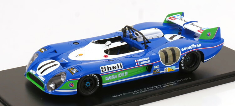 スパーク 1/18 マトラ シムカ MS 670 B #11 優勝 ル・マン24時間レース 1973 Pescarolo/Larrousse Spark 1:18 Matra-Simca MS 670 B #11 Winner 24h Le Mans 1973 Pescarolo/Larrousse with ShowCase｜Reowide モデルカー カタログ SHOP