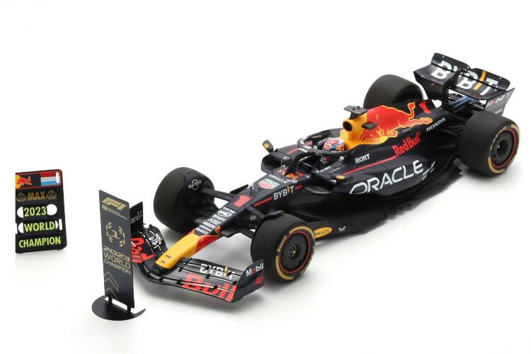 スパーク 1/18 レッドブル RB19 #1 2位 カタールGP フォーミュラ1 ワールドチャンピオン 2023 M.フェルスタッペン ドライバーフィギュア・ショーケース・ナンバー・ピットボード付き Spark 1:18 Red Bull RB19 #1 2nd Qatar GP F1 World Champion 2023 M.Verstappen