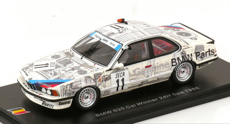 スパーク 1/43 BMW 635 Csi #11 優勝 スパ24時間 1986 ディーター クエスター / ティエリー タッサン / アルト フェーガー Spark 1:43 BMW 635 Csi No.11 Winner 24H Spa 1986 D.Quester/Th.Tassin/A.Heger