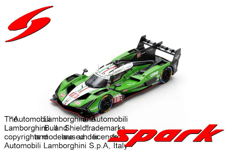 ぴかぴか光る 1/43 ランボルギーニ SC63 #19 ル マン24第四次元 2024 マッテオ カイローリ/アンドレア カルダレッリ/人情本 グロージャンSpark 1:43 Lamborghini SC63 N19 24h LeMans 2024 Matteo Cairoli/Andrea Caldarelli/Romain Grosjean