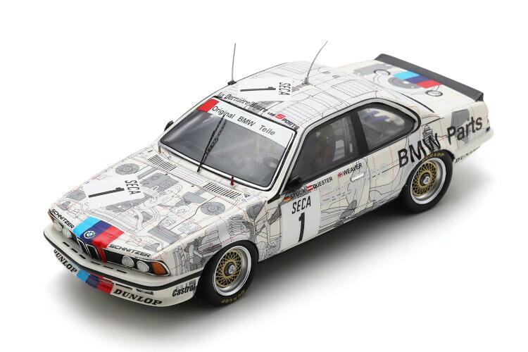 スパーク 1/43 BMW 635 CSI #1 24時間スパ 3位 1984 ハンス ヨアヒム スタック/ジェームス ウィーバー/ディーター クエスター 300台限定Spark 1:43 BMW 635 CSI N1 3rd 24h SPA 1984 Hans-Joachim Stuck/James Weaver/Dieter Quester Limited 300 pcs｜Reowide モデルカー カタログ SHOP