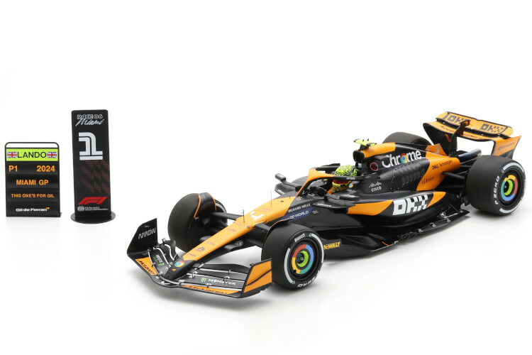 ぴかぴか光る 1/12 マクラーレン MCL38 #4 ウィナー マイアミ グランプリ 数式1 2024 地びた ノ木鼠 １番ウッド図形 付き添い人Spark 1:12 McLaren MCL38 N4 Winner Miami GP Formula 1 2024 Lando Norris With driver figure