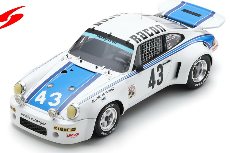 スパーク 1/18 ポルシェ 911 カレラ RSR #43 優勝 デイトナ24時間 1977 エキュリー エスカルゴ ハーレイ ヘイウッド/ジョン グレイブス/デーブ ヘルミックSpark 1:18 Porsche 911 Carrera RSR N43 Winner 24h Daytona 1977 Ecurie Escargot Haywood/Graves/Helmick｜Reowide モデルカー カタログ SHOP