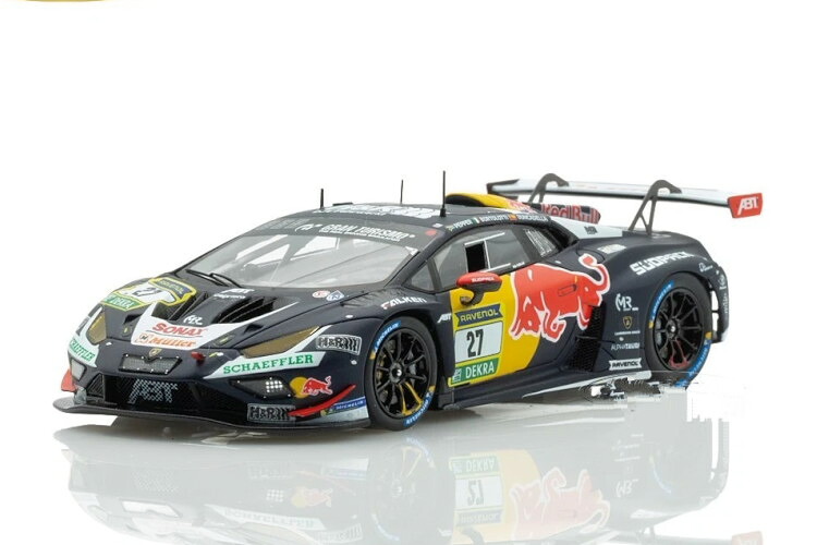 ぴかぴか光る 1/43 ランボルギーニ ウラカン GT3 EVO 2 野球クラブ 赤いことブル ABT #27 ニュルブルクリンク24第四次元 2025 ミルコ ボルトロッティ/ダニエル ジュンカデラ/ジョーダン 黒コショウSpark 1:43 LAMBORGHINI HURACAN GT3 EVO II TEAM RED BULL ABT N27 24h NURBURGRING 2025