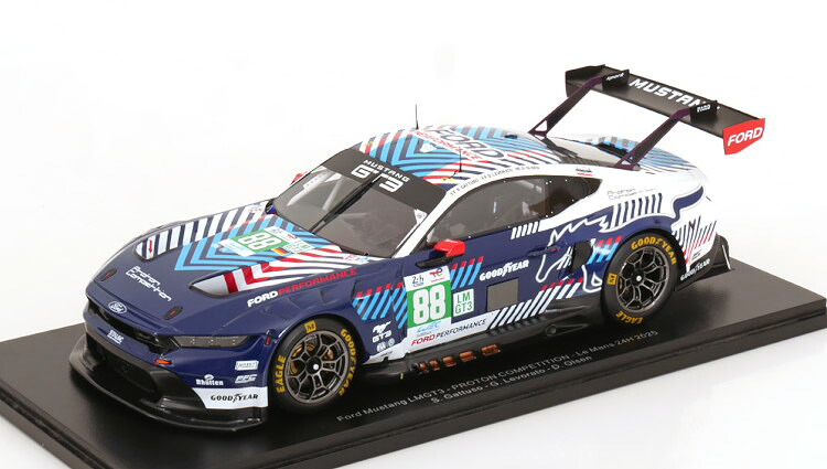 スパーク 1/18 フォード マスタング LMGT3 #88 ル・マン24時間 2025 ガットゥーゾ/レヴォラート/オルセン ショーケース付 Spark 1:18 Ford Mustang LMGT3 N88 24h Le Mans 2025 Gattuso/Levorato/Olsen with ShowCase