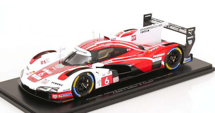 スパーク 1/18 ポルシェ 963 #6 ル・マン24時間 2025 エストレ/ヴァントール/キャンベルSpark 1:18 Porsche 963 N6 24h Le Mans 2025 Estre/Vanthoor/Campbell with ShowCase｜Reowide モデルカー カタログ SHOP