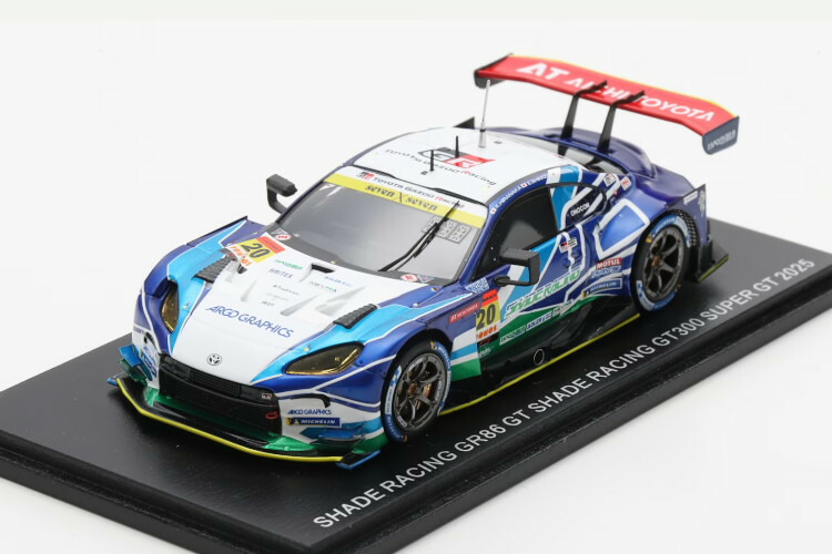 ぴかぴか光る 1/43 トヨタ GR86 GT 野球クラブ 日よけ Racing #20 GT300 社会階級 百貨店 GT 2025 カツユキ ヒラナカ エイジロウ シミズSPARK 1:43 Toyota gr86 GT Team Shade Racing #20 gt300 Class Super GT 2025 Katsuyuki Hiranaka Eijiro Shimizu