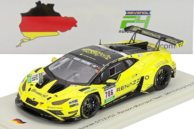 ぴかぴか光る 1/43 ランボルギーニ ウラカン GT3 EVO 2 #786 ニュル24第四次元 2025SPARK 1:43 Lamborghini Huracan GT3 EVO II #786 Nurburgring 24h 2025