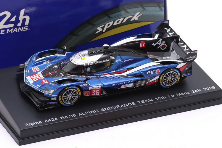 ぴかぴか光る 1/64 アルピーヌ A424 #36 10位 ル・マン24第四次元 2025 グーノン/マコヴィッキ/シューマッハSPARK 1:64 Alpine A424 #36 10th 24h Le Mans 2025