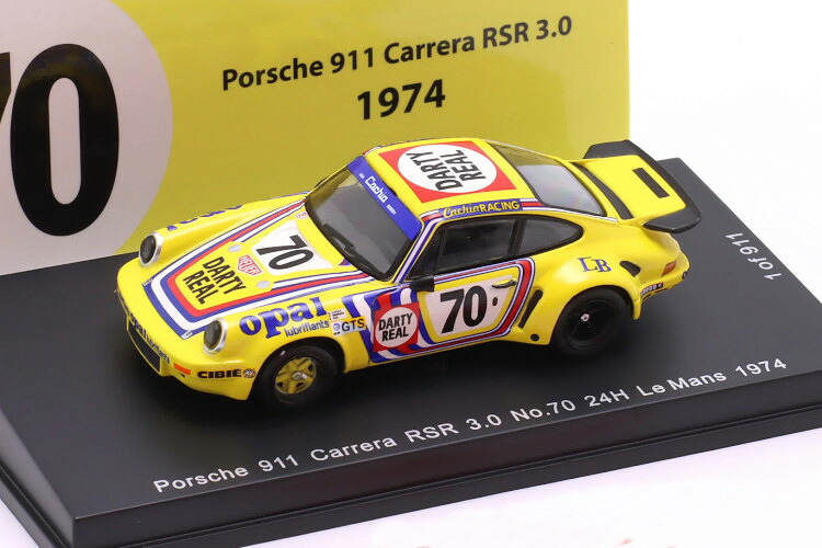 ぴかぴか光る 1/64 ポルシェ 911 カレラ RSR #70 10位 ル・マン24第四次元 1974 トゥルール/カシア/ルアSPARK 1:64 Porsche 911 Carrera RSR #70 10th 24h Le Mans 1974