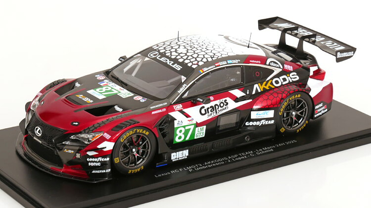 スパーク 1/18 レクサス RC F LMGT3 #87 ル・マン24時間 2025 アコーディスASPSPARK 1:18 Lexus RC F LMGT3 #87 Le Mans 2025|Reowide モデルカー カタログ SHOP