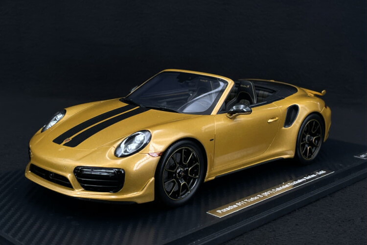 スパーク 1/18 ポルシェ 911 Turbo S/Type 991 Cab 2017 メタリックイエローゴールドSpark 1:18 Porsche 911 Turbo S/Type 991 Cabriolet 2017 Met.｜Reowide モデルカー カタログ SHOP 84,800円