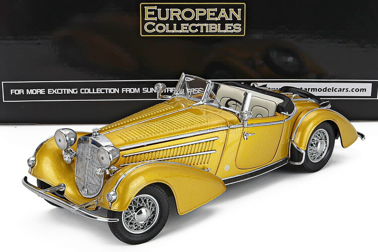 SUN STAR 1/18 ホルヒ 855 読み込むはやりっ子 開けっ広げ 1939 黄色SUN-STAR 1:18 HORCH 855 ROADSTER OPEN 1939 YELLOW