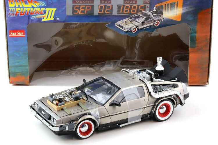 SUN STAR 1/18 デロリアン DMC-12 タイムマシン バック・トゥ・ザ・フューチャー 3SUN-STAR 1:18 Delorean DMC-12 Time Machine Back to the Future III｜Reowide モデルカー カタログ SHOP