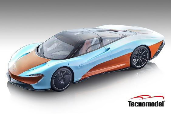 テクノ模範例 1/43 マクラーレン 素早さ尻っ方 2020 青み/オレンジ色 39台押さえる Tecnomodel 1:43 McLaren SPEEDTAIL 2020 BLUE ORANGE LIMITED 39 ITEMS
