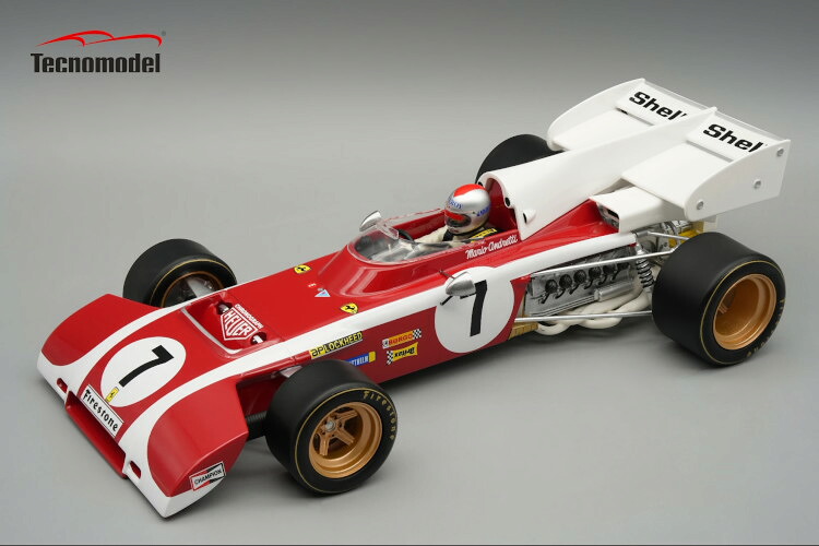 テクノモデル 1/18 フェラーリ F1 312B2 #7 南アフリカ グランプリ 1971 マリオ アンドレッティ パイロットフィギュア付 60台限定 Tecnomodel 1:18 FERRARI F1 312B2 N7 SOUTH AFRICAN GP 1971 MARIO ANDRETTI with pilot figure LIMITED 60 pcs