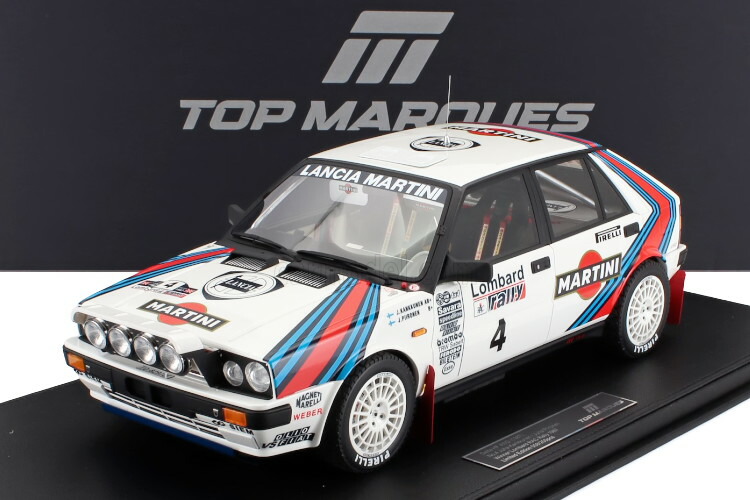 TOPMARQUES 1/12 ランチア デルタ HF インテグラーレ 4WD ナイトバージョン #4 ラリー RAC ロンバード 1987 優勝 ユハ カンクネン/ユハ ピイロネン ショーケース付 250台限定 TOPMARQUES 1:12 LANCIA DELTA HF INTEGRALE 4WD N4 WINNER RALLY RAC LOMBARD 1987