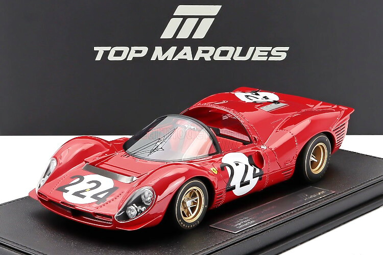 トップマルケス 1/18 フェラーリ 330 P4 4.0L V12 スパイダー チーム SPA フェラーリ SEFAC #224 タルガ フローリオ 1967 ニノ ヴァッカレラ/ルドビコ スカルフィオッティ TOPMARQUES 1:18 FERRARI 330P4 4.0L V12 SPIDER FERRARI SEFAC N224 TARGA FLORIO 1967