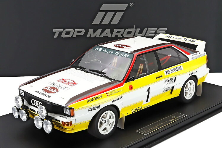 トップマルケス 1/12 アウディ 運動競技 桑トロ A2 野球クラブ アウディスポーツ ナイト爵変わり種 #1 贏ち得る モンテカルロラリー 1984 ヴァルター 一巻き/クリスチャン ガイストドルファーTOP MARQUES 1:12 Audi Sport Quattro A2 Team Audi Sport N1 Rally Montecarlo 1984