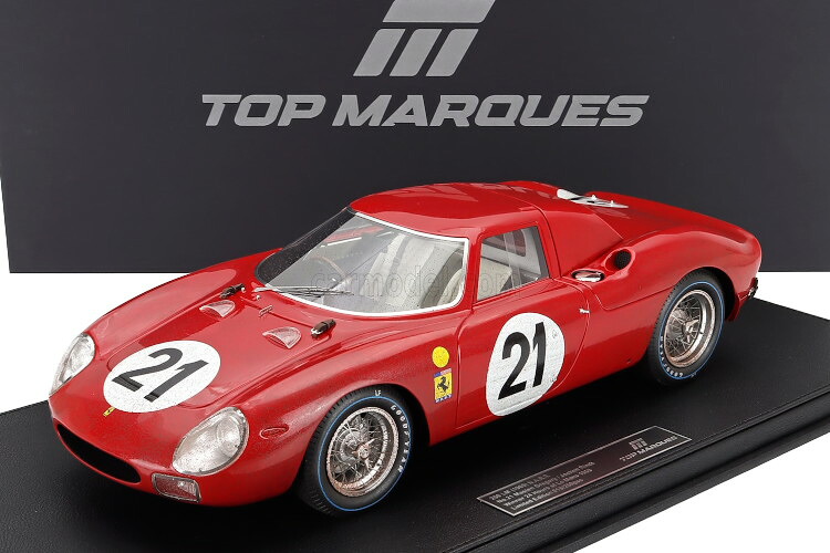 トップマルケス 1/12 フェラーリ #21 勝ちとる ル・マン24第四次元 1965 後ろぎたない遣りくち リント/グレゴリーTOP MARQUES 1:12 Ferrari #21 Winner 24h Le Mans 1965 Dirty Version Rindt / Gregory