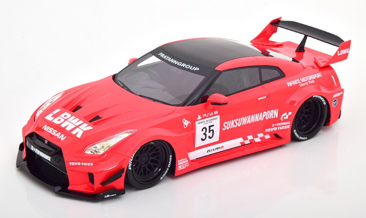 True Scale Miniatures 1/18 日産 35 GT-RR Ver.1 #35 LB-影ぼうしワークス 赤いこと 黒いことTrue Scale Miniatures 1:18 Nissan 35 GT-RR Ver.1 No 35 LB-Silhouette Works red black