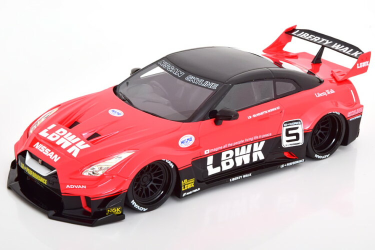True Scale Miniatures 1/18 日産 35 GT-RR Ver.1 LB-ワークス GT 赤いこと/黒いことTrue Scale Miniatures 1:18 Nissan 35 GT-RR Ver.1 LB Works GT red black