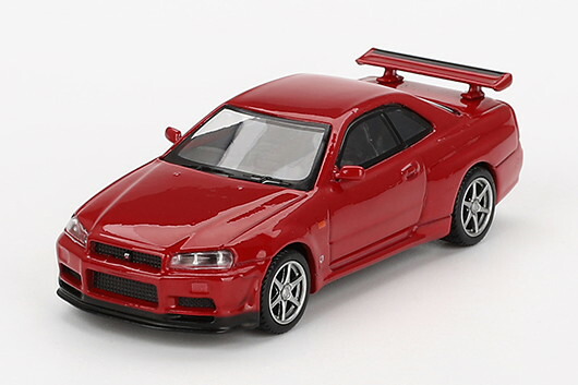 TSM ミニGT 1/64 日産 スカイライン GT-R R34 Vスペック アクティブレッド 右ハンドル TSM MINI GT 1:64 Nissan Skyline GT-R R34 V-Spec Active Red RHD