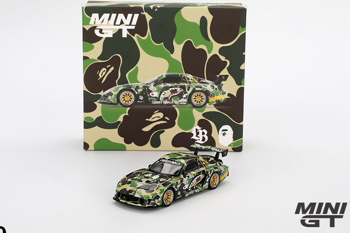 TSM MINI GT 1/64 マツダ RX-7 LB-スーパ―シルエット LBWK × ア ベイシング エイプ コラボ TSM MINI GT 1:64 MAZDA RX-7 LB-Super Silhouette LBWK × A BATHING APE CROSSOVER