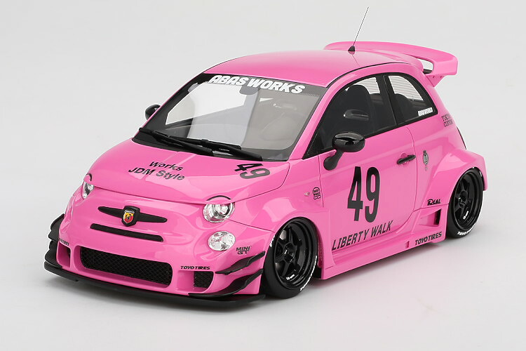 トゥルースケールミニチュアズ 1/18 フィアット 500 アバルト 595 LBワークス #49 ABAS 2024 ピンク トップスピードシリーズ TSM 1:18 FIAT 500 ABARTH 595 LB WORKS N49 ABAS 2024 PINK TOP SPEED SERIES