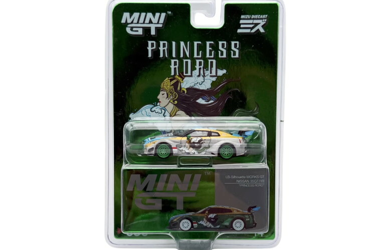 ミニ GT × MIZD 1/64 LB-シルエットワークス GT 日産 35GT-RR プリンセス チェイスカー Mini GT x MIZD 1:64 LB-Silhouetteworks GT Nissan 35GT-RR Princess chase car