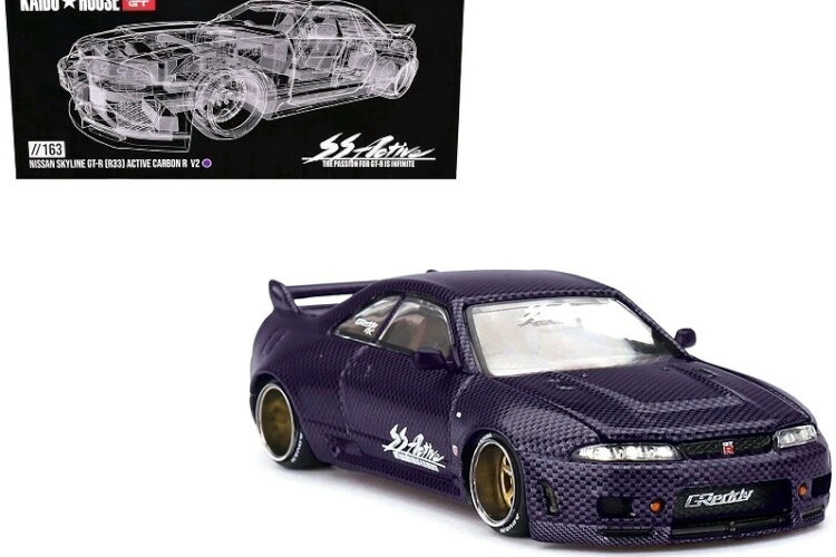 TSM ミニGT 1/64 日産 スカイライン GT-R R33 1995 カイドウハウス アクティブカーボン TSM MINI GT 1:64 Nissan Skyline GT-R R33 1995 Kaido House Active Carbon