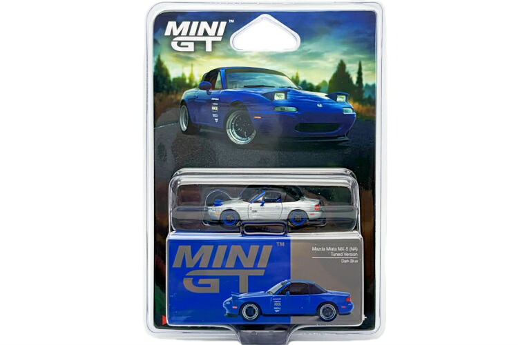 ミニ GT 1/64 マツダ ロードスター MX-5 NA チューニングバージョン ダークブルー チェイスカーMini GT 1:64 Mazda Miata MX-5 NA Tuning Version Dark Blue Chase car｜Reowide モデルカー カタログ SHOP