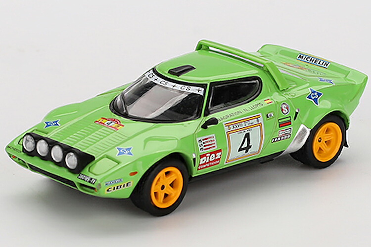 ミニ GT 1/64 ランチア ストラトス HF #4 1979 スペイン ラリー チャンピオンMINI GT 1:64Lancia Stratos HF #4 1979 Spanish Rally Champion｜Reowide モデルカー カタログ SHOP