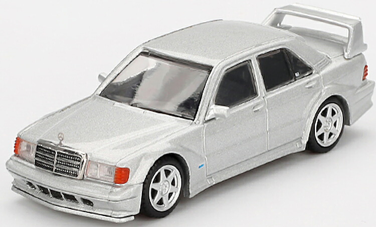 ミニGT 1/64 メルセデス ベンツ 190E 2.5-16 系統発生 2 アストラル しろがね色 左手持ち部分Mini GT 1:64 Mercedes-Benz 190E 2.5-16 Evolution II Astral Silver LHD