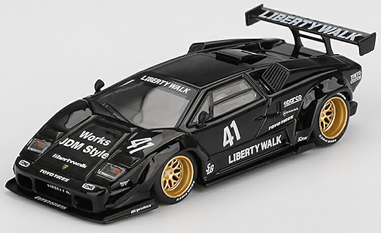 ミニGT 1/64 ランボルギーニ カウンタック #41 LB ワークス 黒いことMini GT 1:64 Lamborghini Countach N41 LB-WORKS Black 車-乗り物のおもちゃ