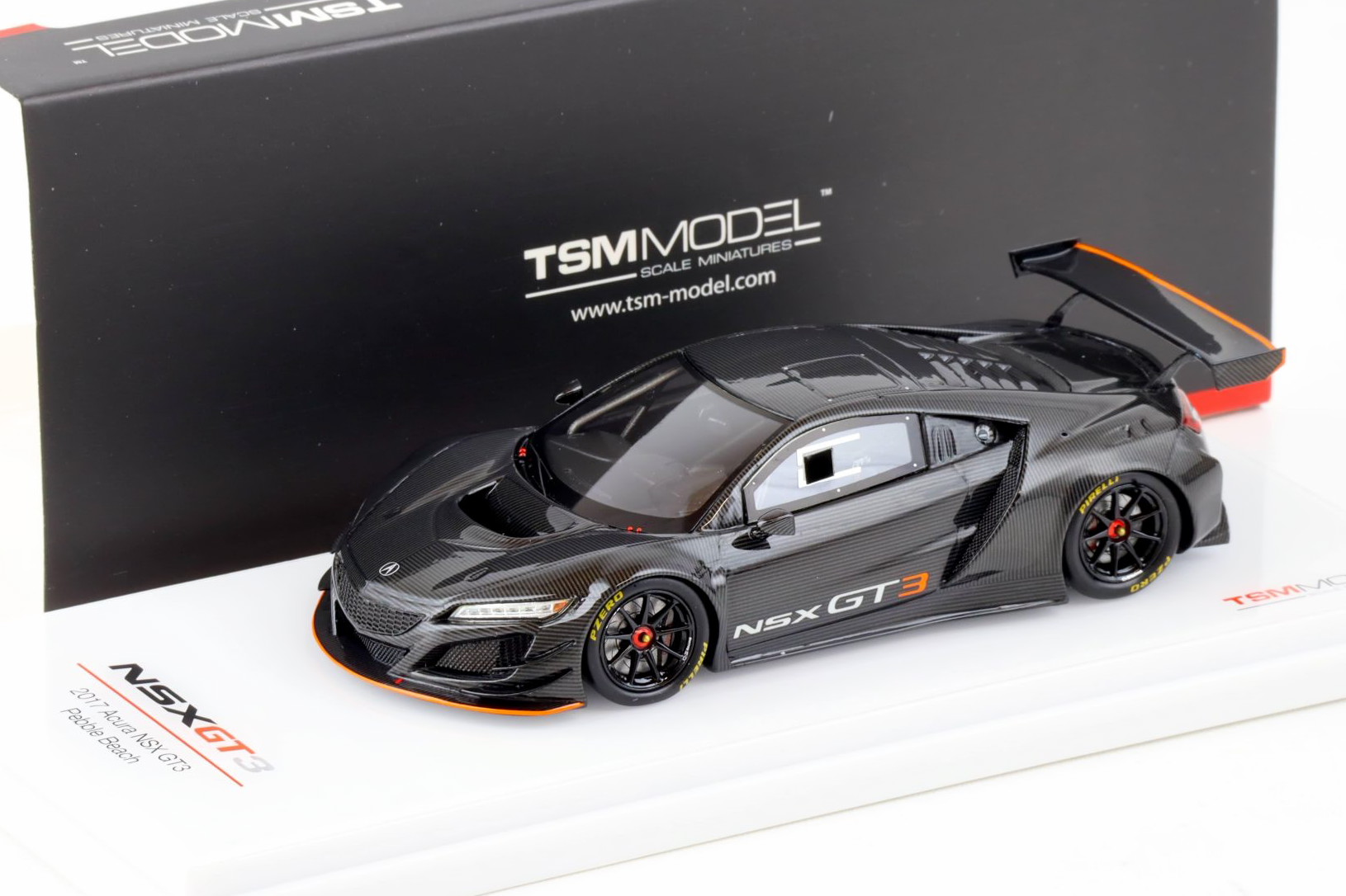 TSM MODEL 1/43 アキュラ NSX GT3 ペブル ビーチショー フルカーボン 2017 TSM MODEL 1:43 Acura NSX GT3 Pebble Beach Show full Carbon 2017