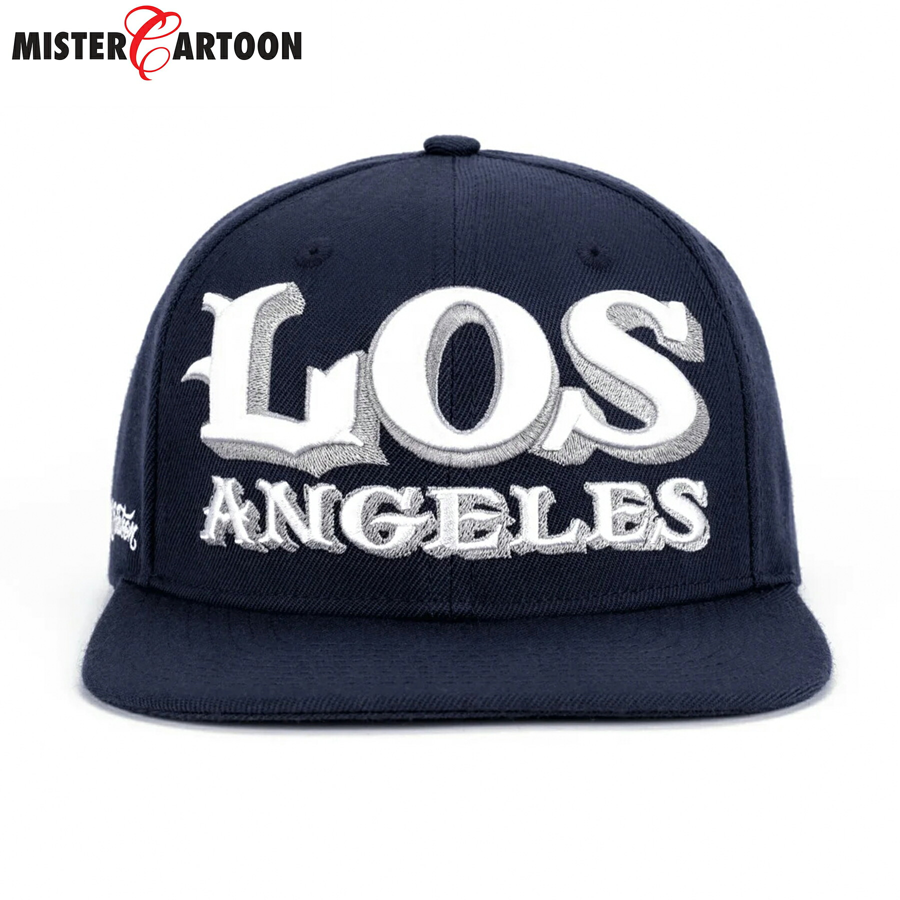 MISTER CARTOON LOS ANGELES LA SNAPBACK CAP HAT NAVY ミスターカートゥーン ロサンゼルス スナップバック キャップ ハット ネイビー チカーノ 紺 帽子 刺繍【並行輸入品】｜AIUTILE