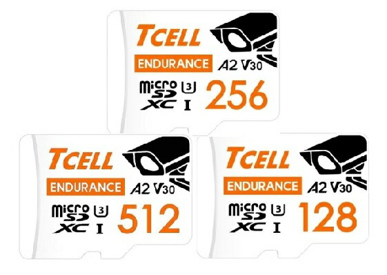 TCELL High Endurance 128GB～512GB microSDXC A2 高耐久 監視カメラ用 メモリカード USH-I U3 V30 4K マイクロSDカード 読み込み/書き込み 最大100 80MB秒 国内正規品 5年保証｜AJ　Tokyo