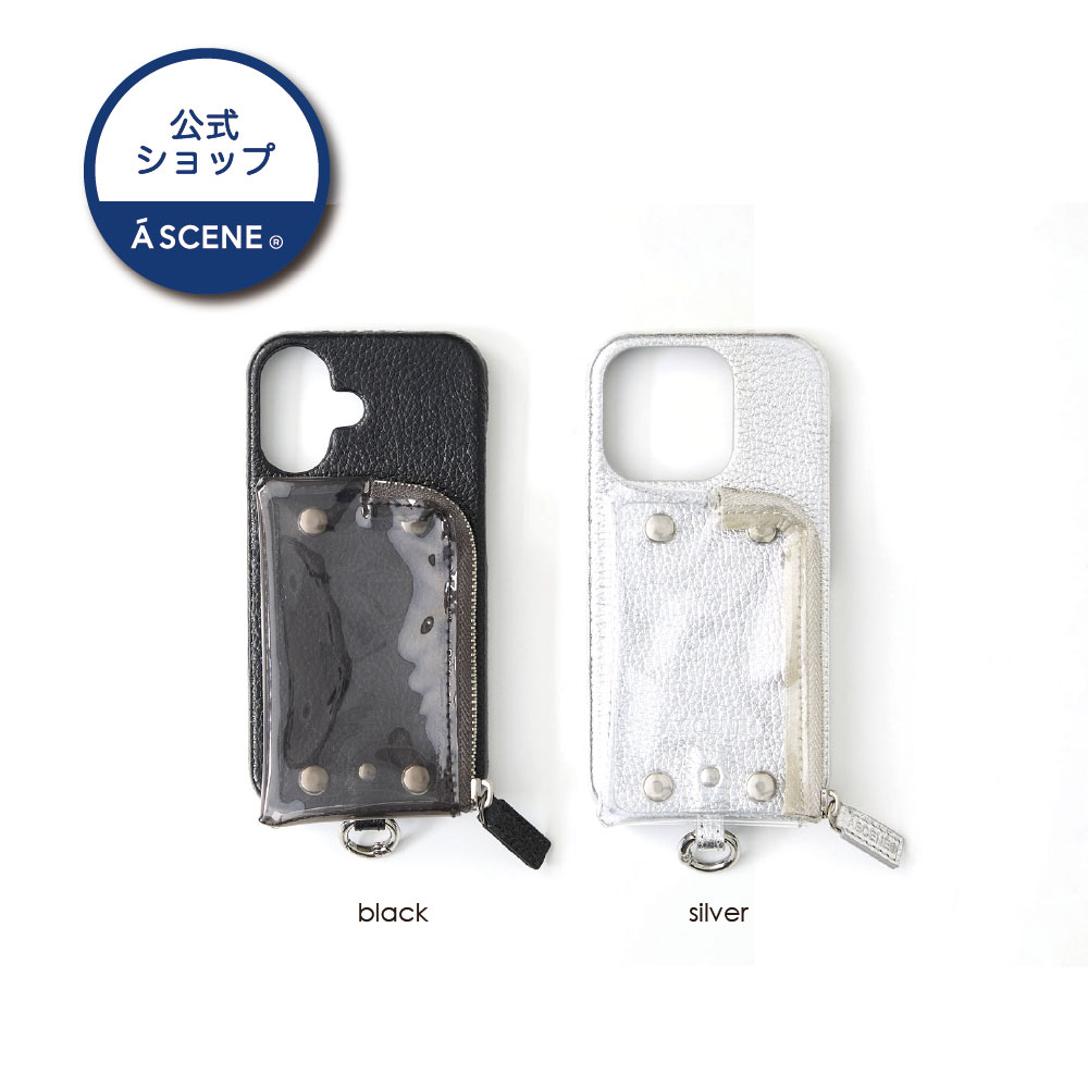 【堅苦しさ】【A SCENE】PVC leather case エーシーン スマホケース iPhone 紙入れ ユニ一発やる 25AW新作