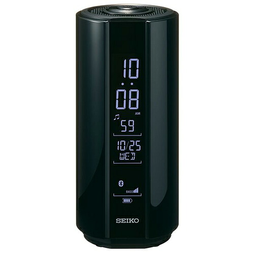■SEIKO セイコー【マルチサウンドクロック[充電式スピーカークロック]】デジタル目覚まし時計　ラジオ　防水　メロディ内蔵　ブラック　SS201K　[後払い不可]【楽ギフ_包装選択】