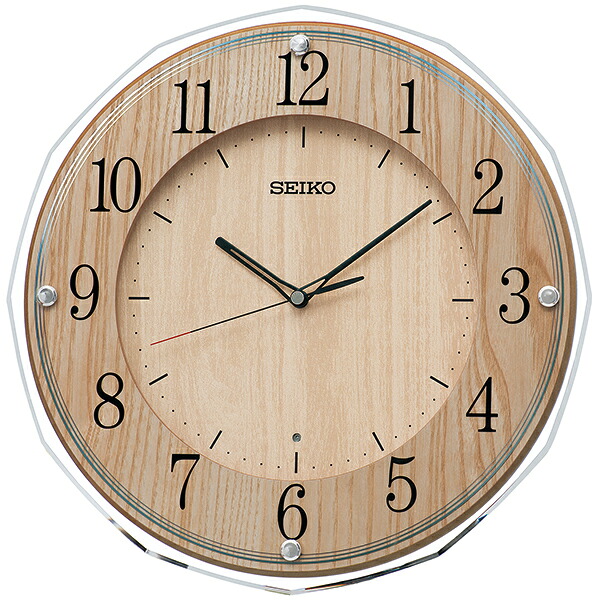 ■SEIKO　セイコー【電波掛時計　木枠】ナチュラル　シンプル　おしゃれ　記念品　お祝い　ギフト　薄茶　KX270B【楽ギフ_包装選択】