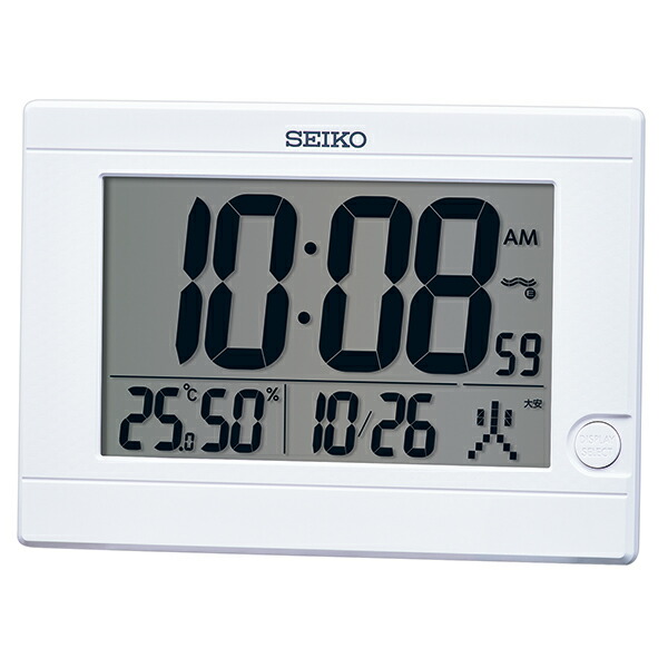 ■SEIKO[セイコー]【デジタル電波時計　掛時計　掛置兼用】カレンダー　温湿度表示　SQ447W【楽ギフ_包装選択】