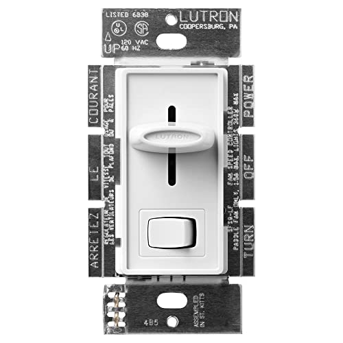 【中古】【未当て嵌める・未開封品】Lutron Electronics SFSQ-LFH-WH Slide-To-Off Fan Speed Control with On/Off Light, White