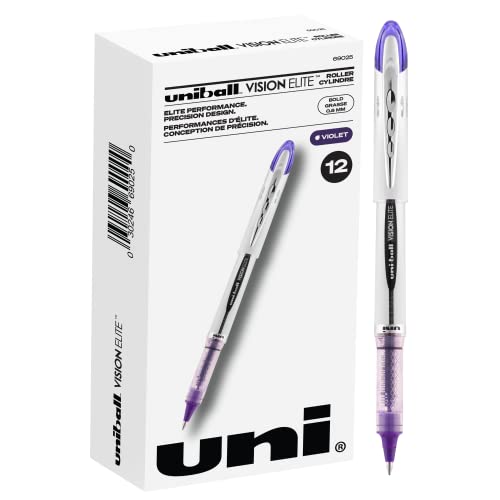 【中古】【未使用・未開封品】uni-ball Vision Elite ローラーボールペン 太字 0.8mm パープル 12本パック